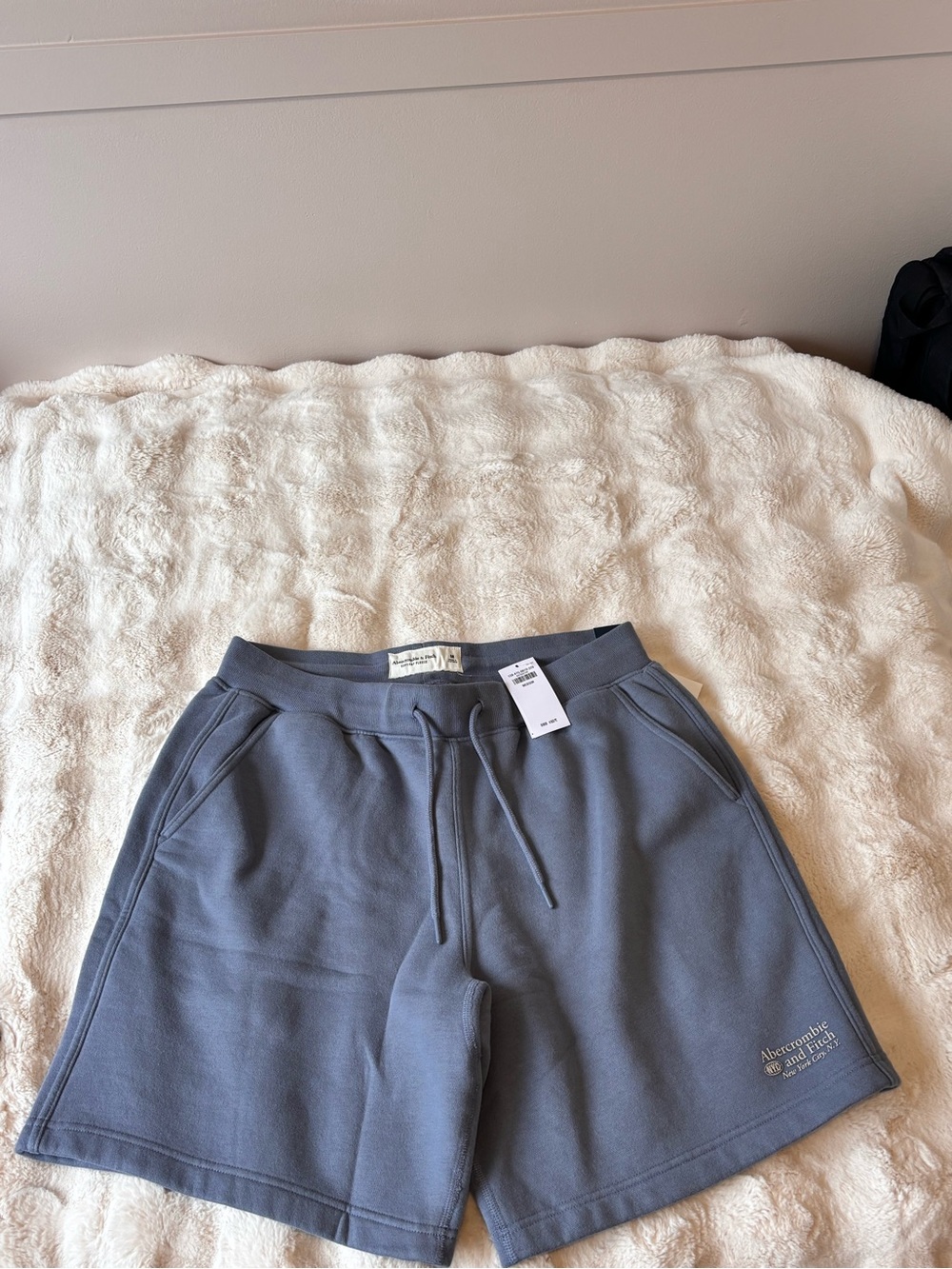Abercrombie & Fitch Dusty Blue Fleece Drawstring Shorts